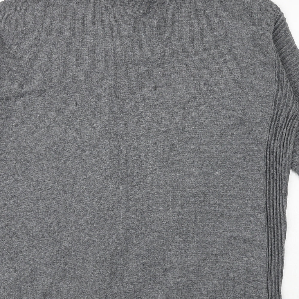 Primark Womens Grey Roll Neck Cotton Pullover Jumper Size 12