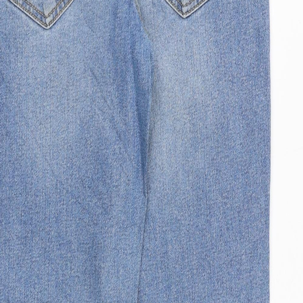 sinsay Womens Blue Cotton Straight Jeans Size 8 Regular Zip