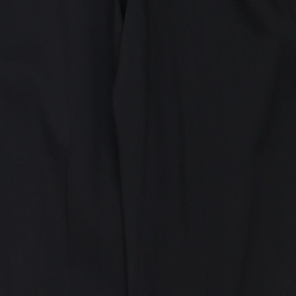 BHS Womens Black Polyester Trousers Size 10 Regular Zip