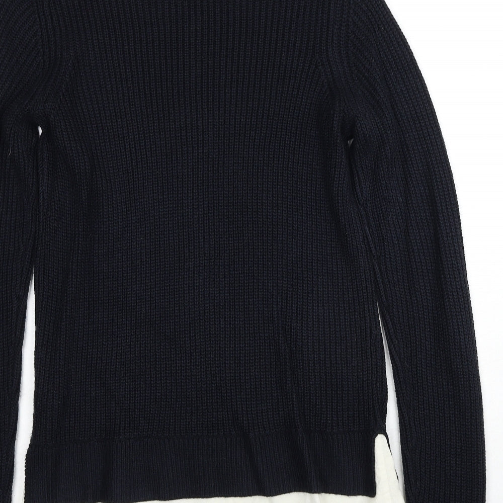 Dorothy Perkins Womens Black Mock Neck Acrylic Pullover Jumper Size 8