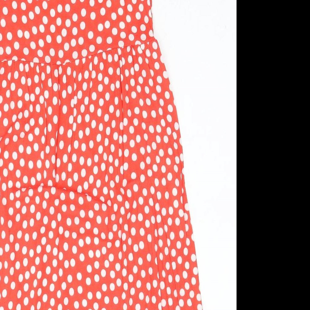 Rainbow Womens Red Geometric Viscose A-Line Size S Scoop Neck Pullover