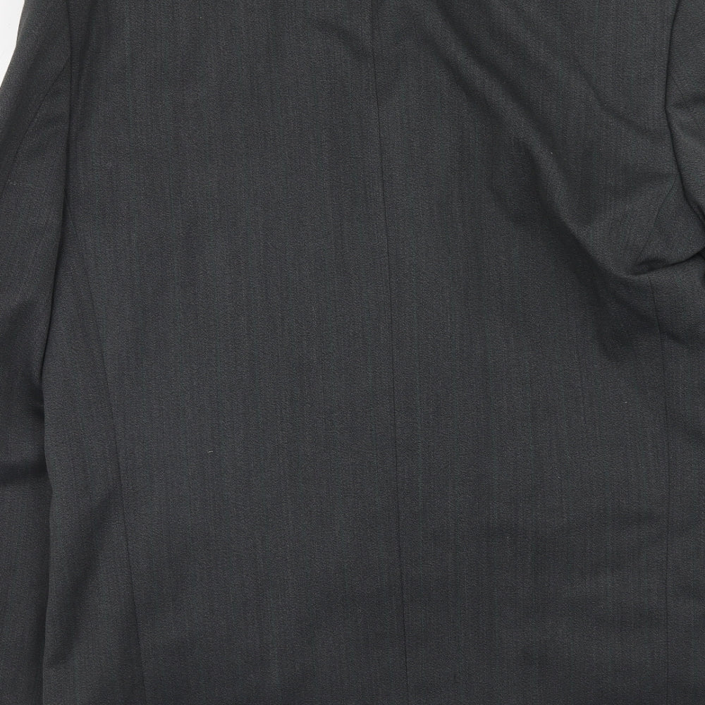 Preworn Mens Grey Polyester Jacket Suit Jacket Size 40 Regular
