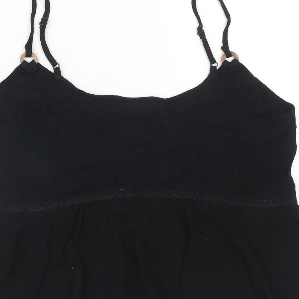 ASOS Womens Black Viscose Cropped Tank Size 12 Round Neck