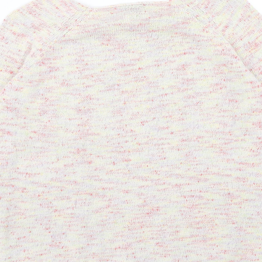 Topshop Womens Pink Round Neck Cotton Pullover Jumper Size 6