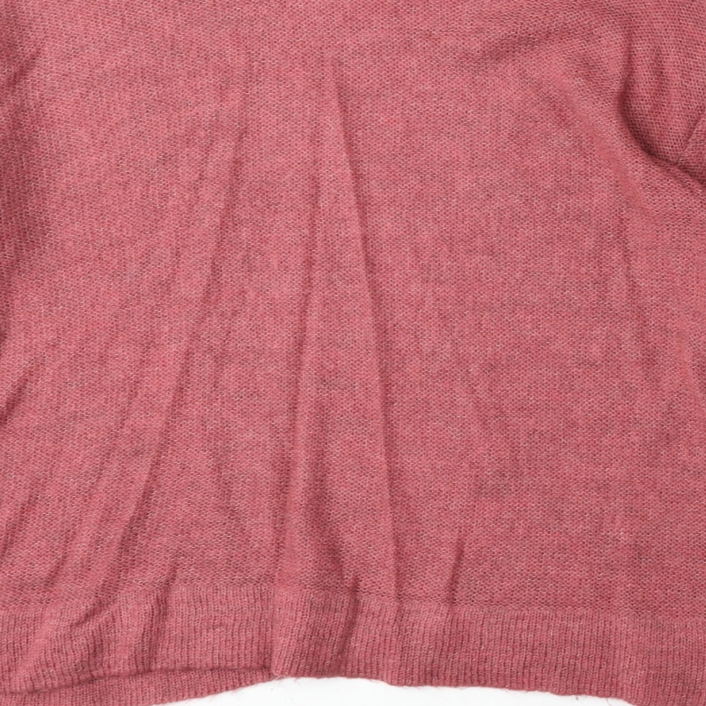 Marks & Spencer Womens Pink Boat Neck Acrylic Pullover Jumper Size M