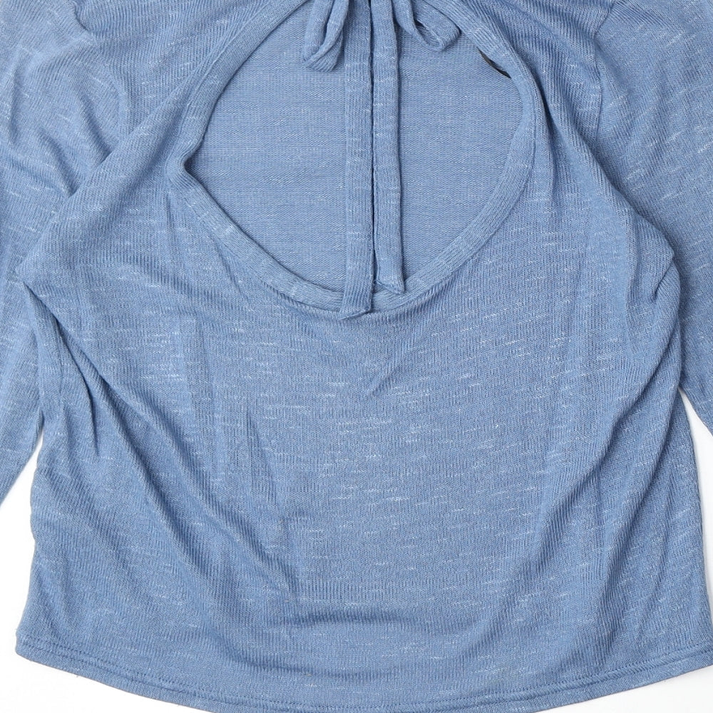 H&M Womens Blue Round Neck Polyester Pullover Jumper Size L