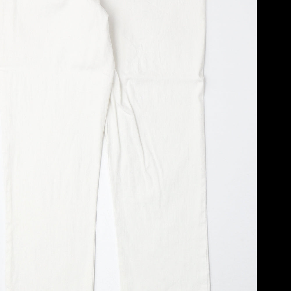 Classics Womens White Cotton Skinny Jeans Size 32 in Regular Zip