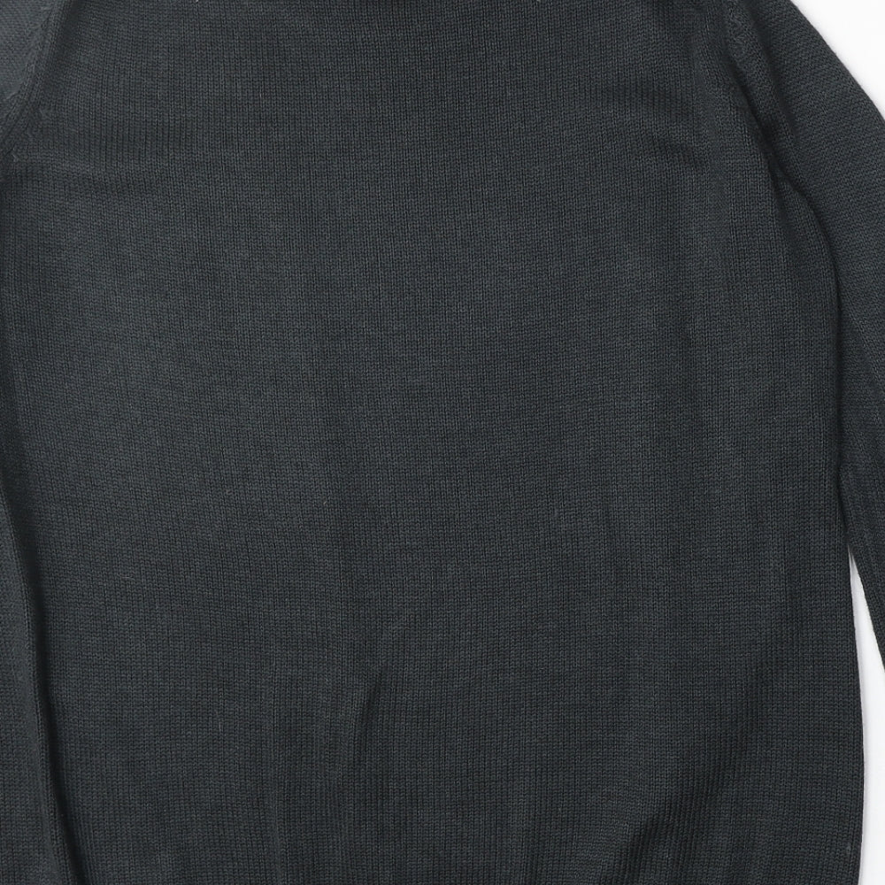 Topshop Womens Black Round Neck Acrylic Pullover Jumper Size 8