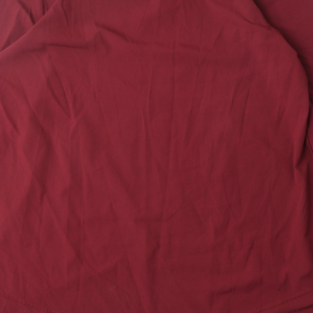 Zanzea Womens Red Polyester Basic Blouse Size XL Round Neck