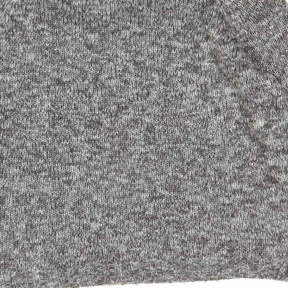 New Look Womens Grey Scoop Neck Acrylic Pullover Jumper Size 8 - Penguin