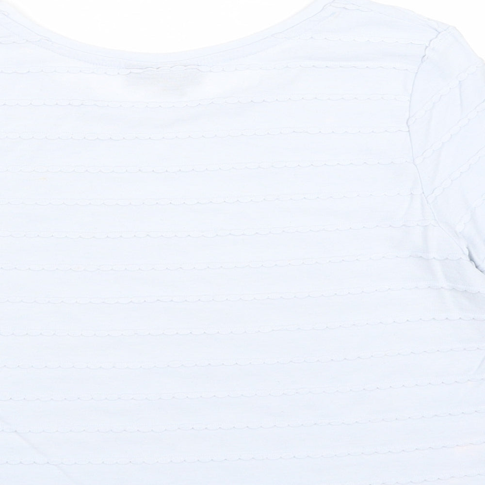 Topshop Womens Blue Polyester Basic T-Shirt Size 10 Round Neck