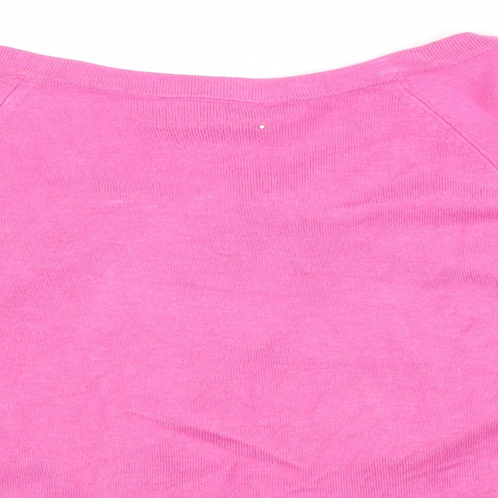 Wallis Womens Pink Scoop Neck Viscose Cardigan Jumper Size S
