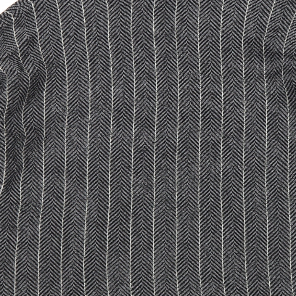 Atmosphere Womens Grey Boat Neck Striped Acrylic Pullover Jumper Size 6