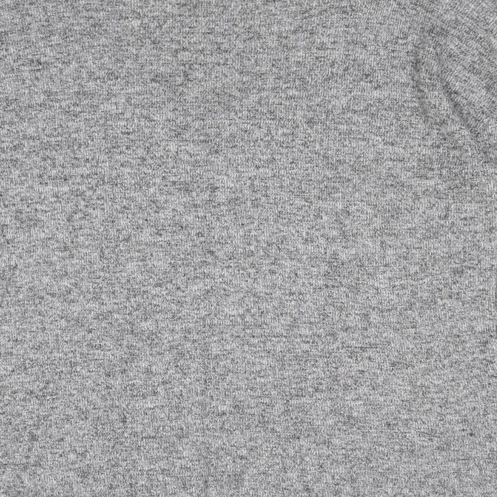 River Island Womens Grey V-Neck Polyester Pullover Jumper Size 14 - Lace Detail