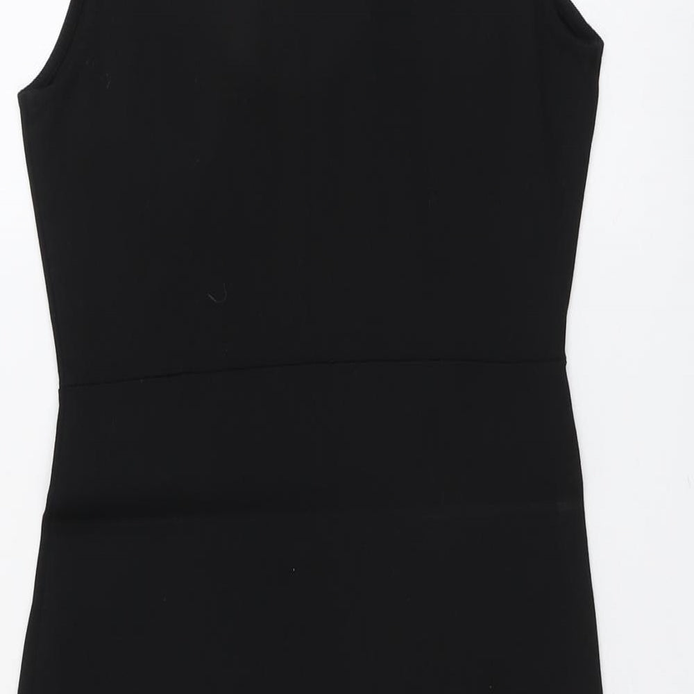 Topshop Womens Black Viscose Shift Size 10 Round Neck Pullover