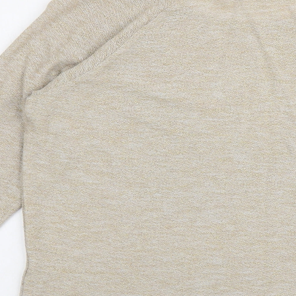Oasis Womens Gold Boat Neck Polyester Pullover Jumper Size M