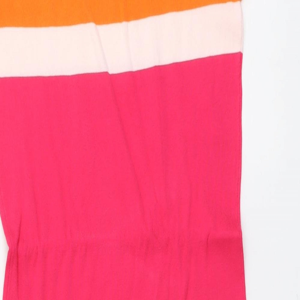 Papaya Womens Multicoloured Colourblock Cotton A-Line Size 8 Round Neck Pullover