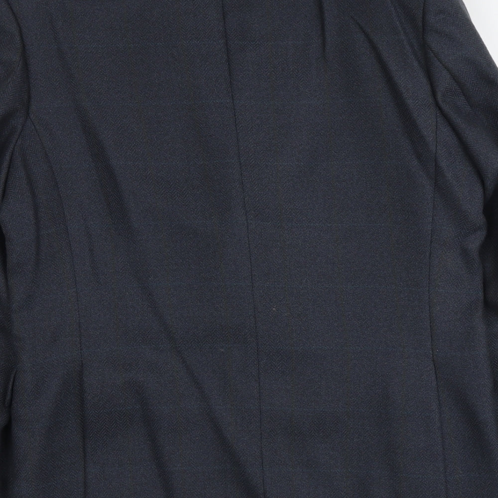 Wellington Mens Blue Wool Jacket Suit Jacket Size L Regular