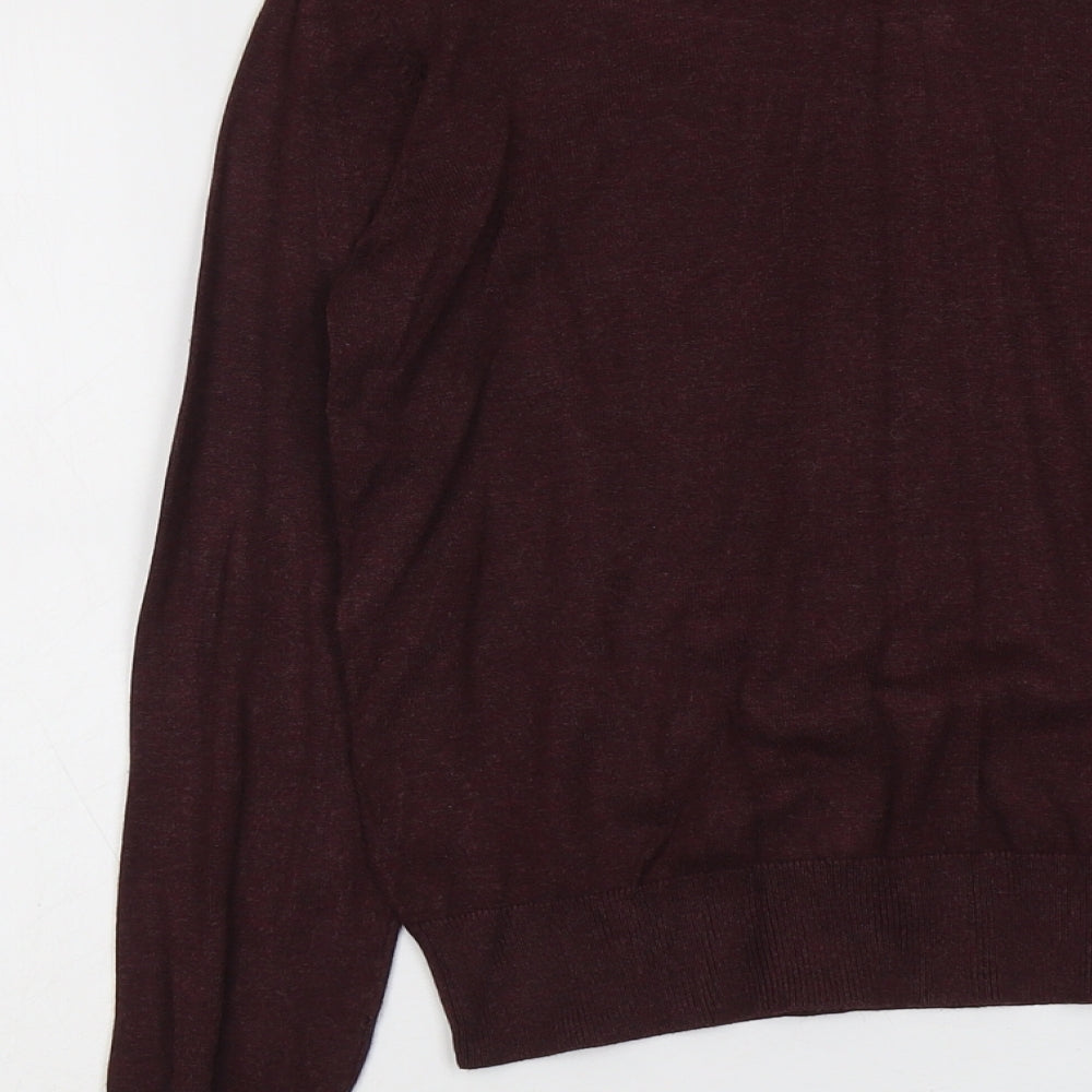 H&M Womens Red Boat Neck Viscose Pullover Jumper Size S