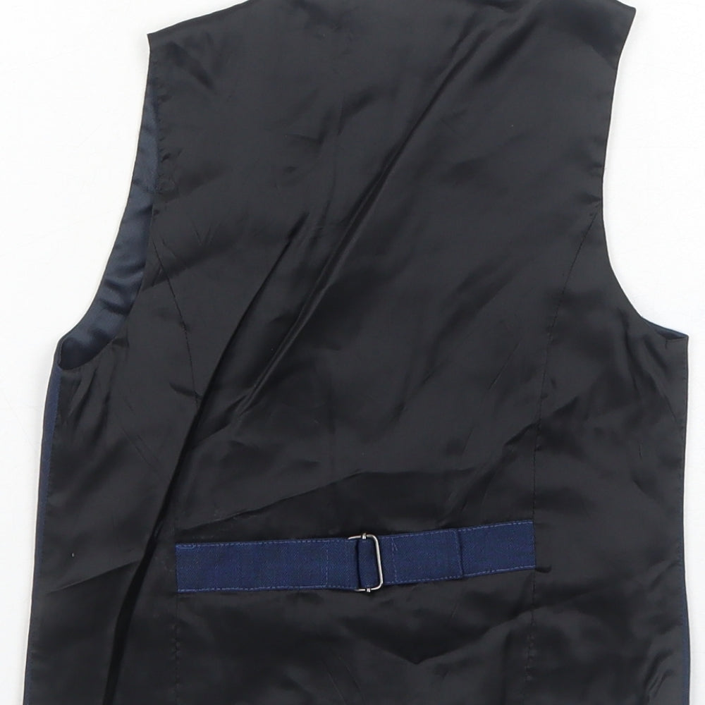 Next Boys Blue Wool Jacket Waistcoat Size 5 Years Button