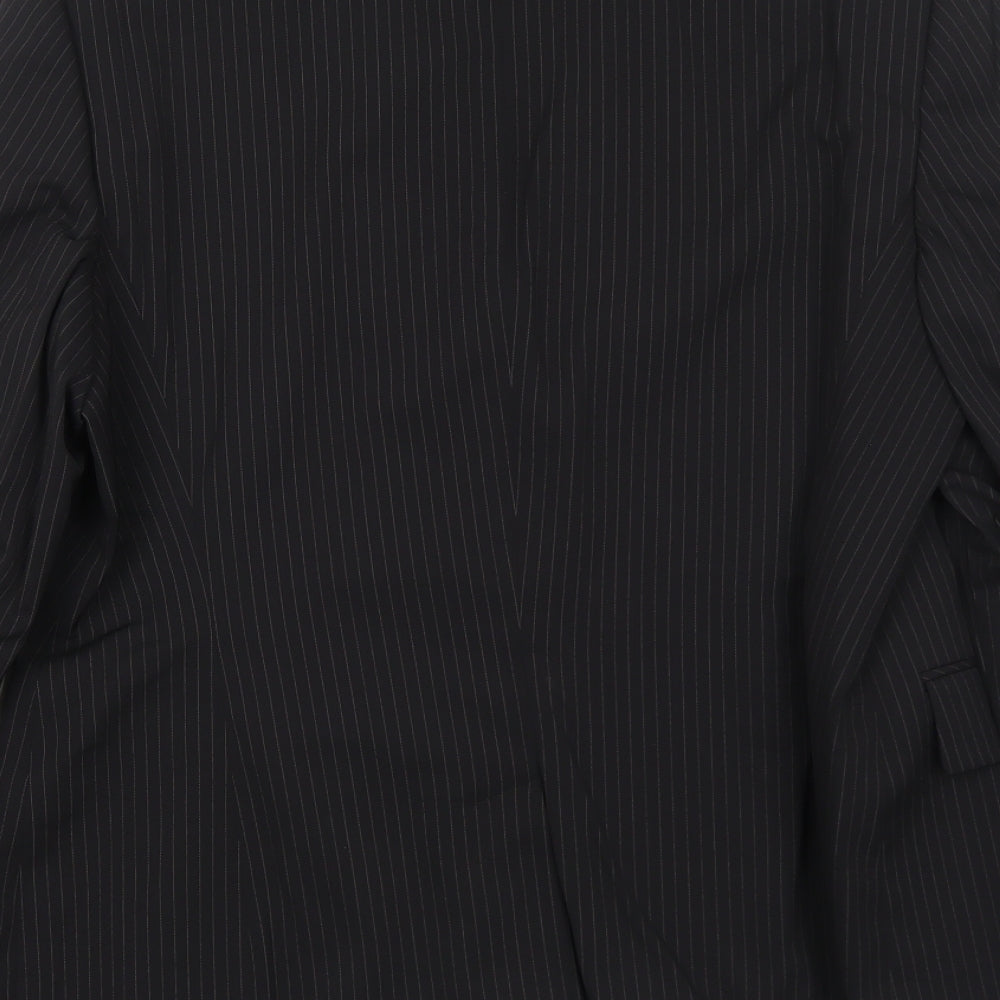 Dinomoda Womens Black Striped Wool Jacket Suit Jacket Size 10