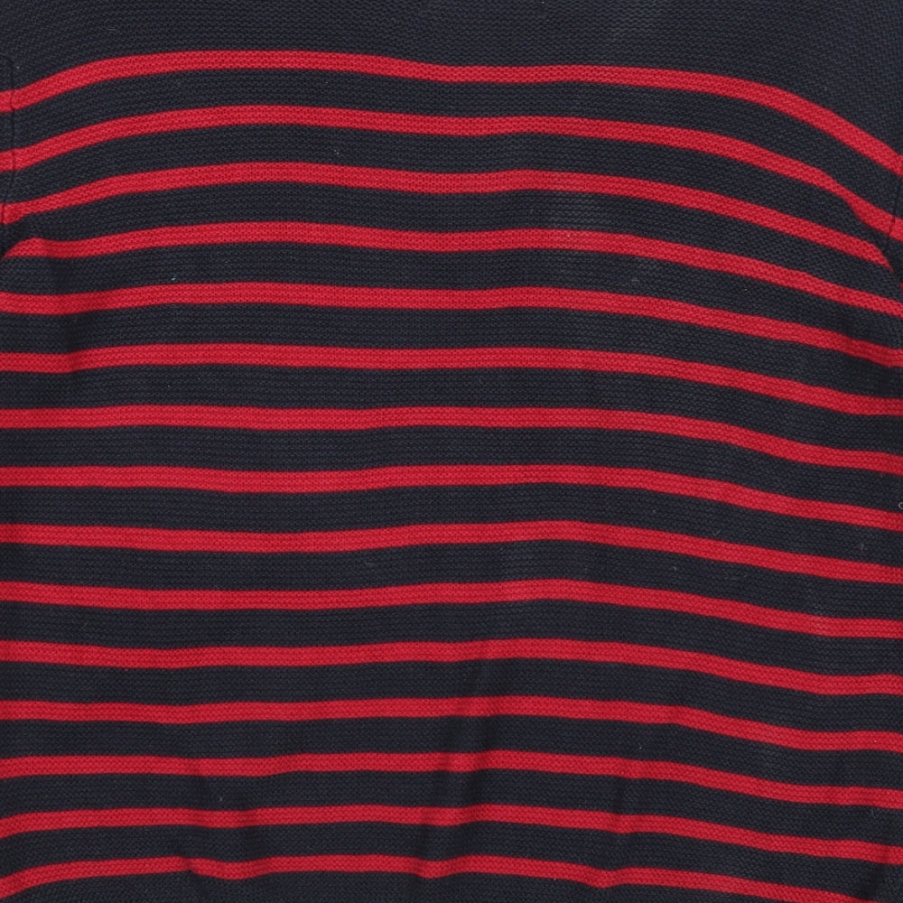 Springfield Womens Red Boat Neck Striped Acrylic Pullover Jumper Size M