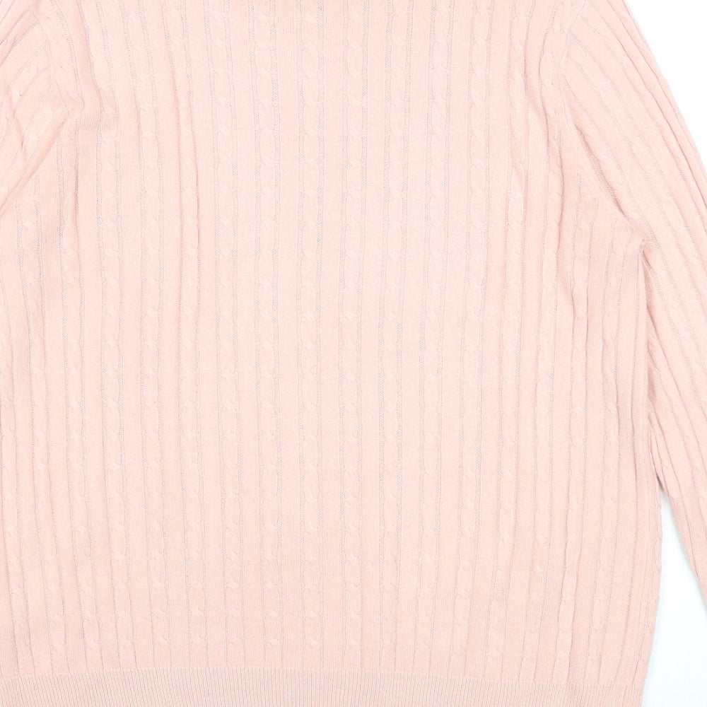 Marks & Spencer Womens Pink Round Neck Acrylic Pullover Jumper Size 10