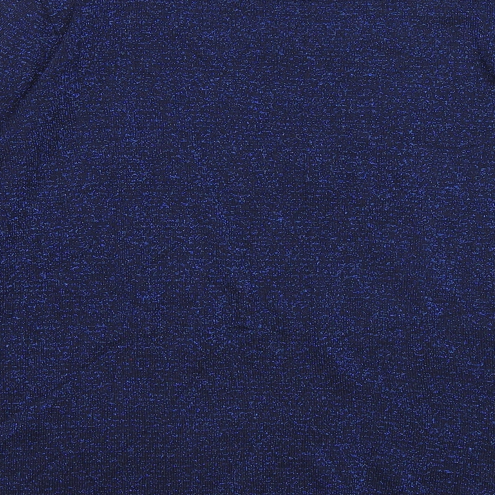 Bonmarché Womens Blue Roll Neck Acrylic Pullover Jumper Size M