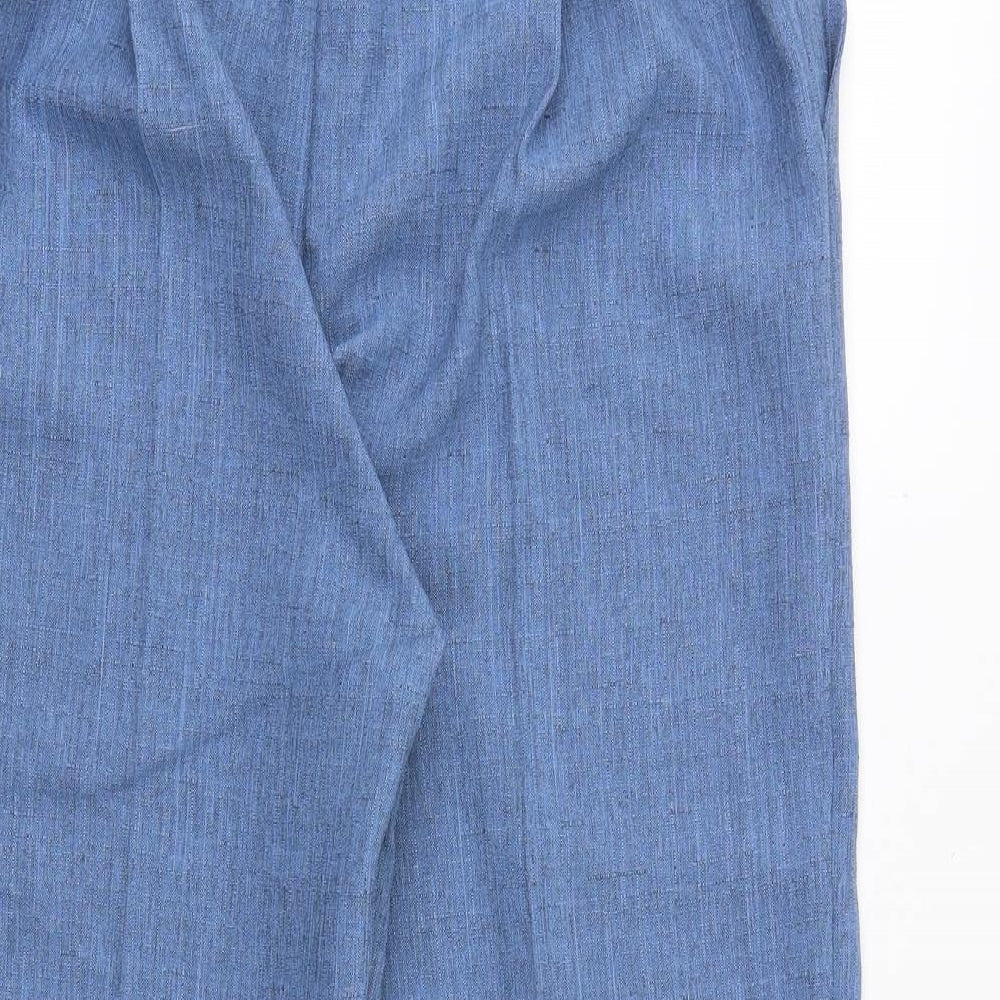 Arista Womens Blue Polyester Cropped Trousers Size 32 in Regular