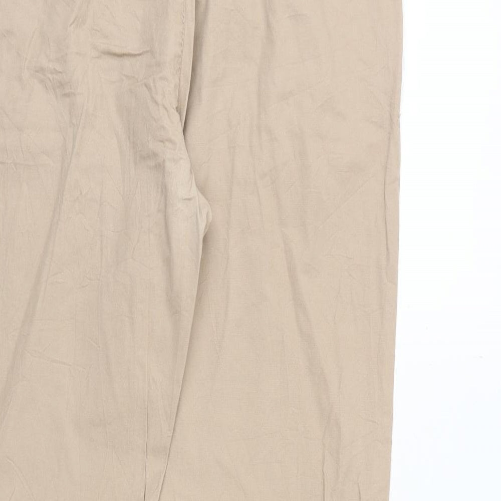 EDC Womens Beige Cotton Trousers Size 8 Regular Button