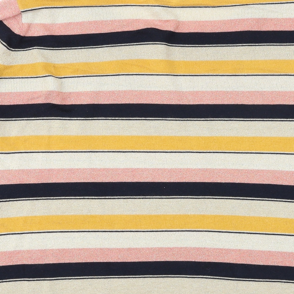 NEXT Womens Multicoloured Boat Neck Striped Polyester Pullover Jumper Size 14
