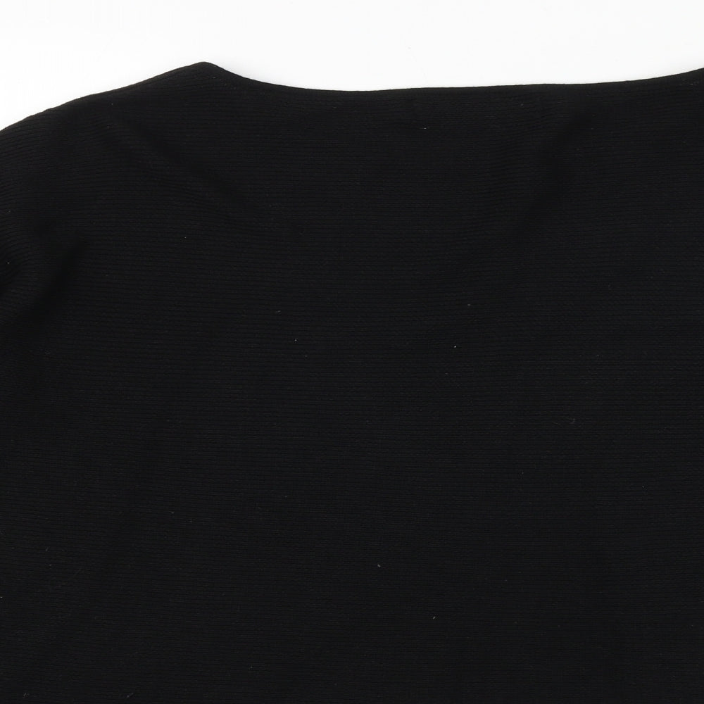 VERO MODA Womens Black Round Neck Viscose Pullover Jumper Size M