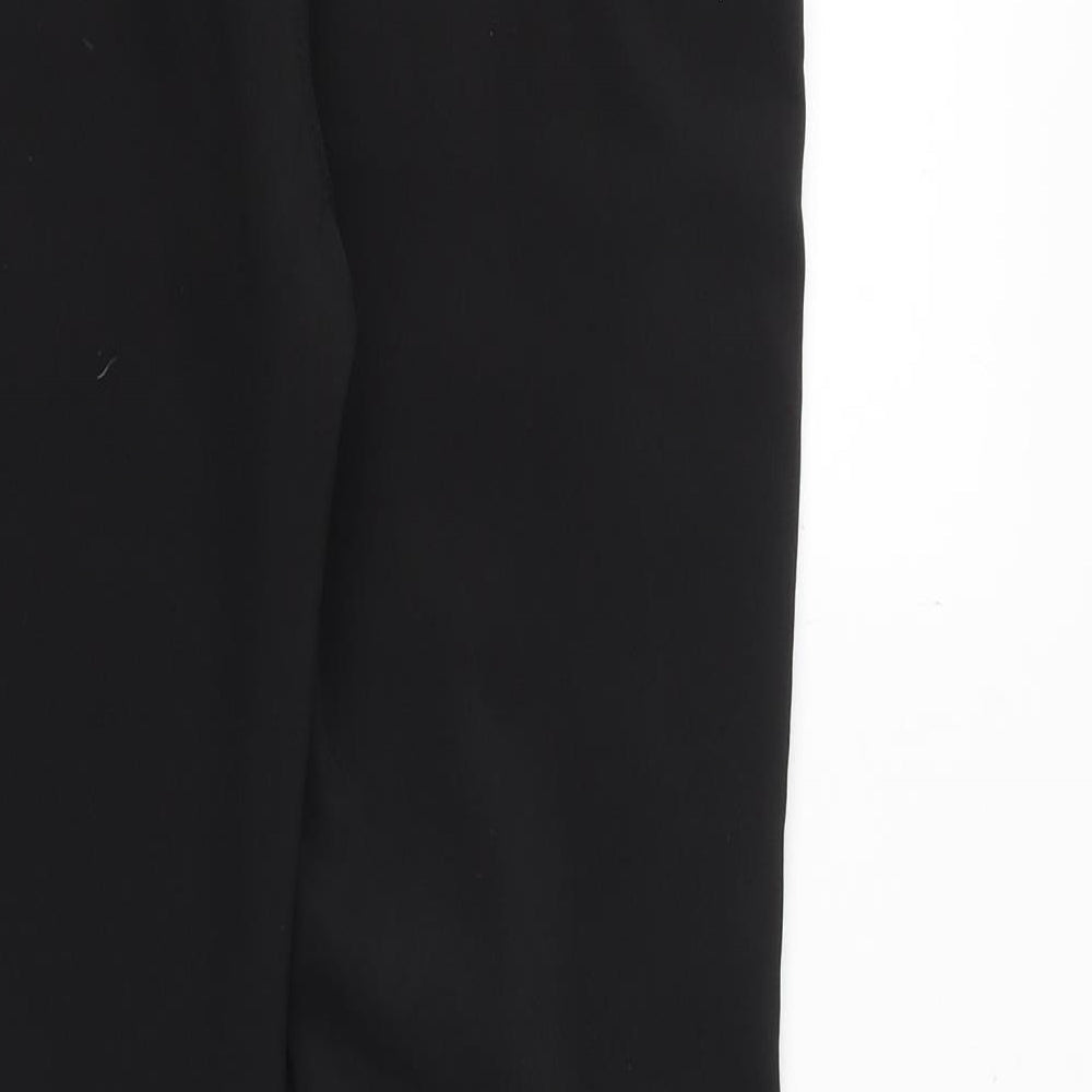 Preworn Womens Black Polyester Trousers Size M Regular Zip