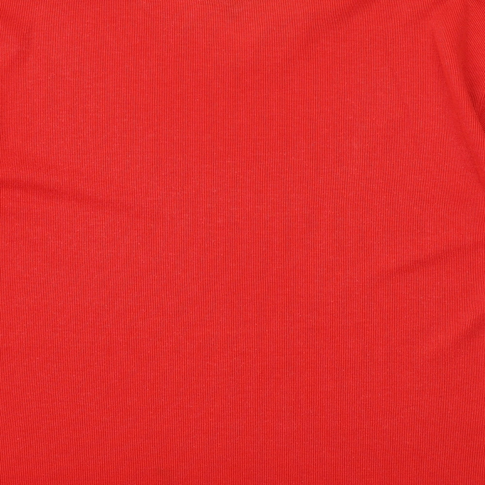 Paramour Womens Red Cotton Basic T-Shirt Size S V-Neck - Size S-M