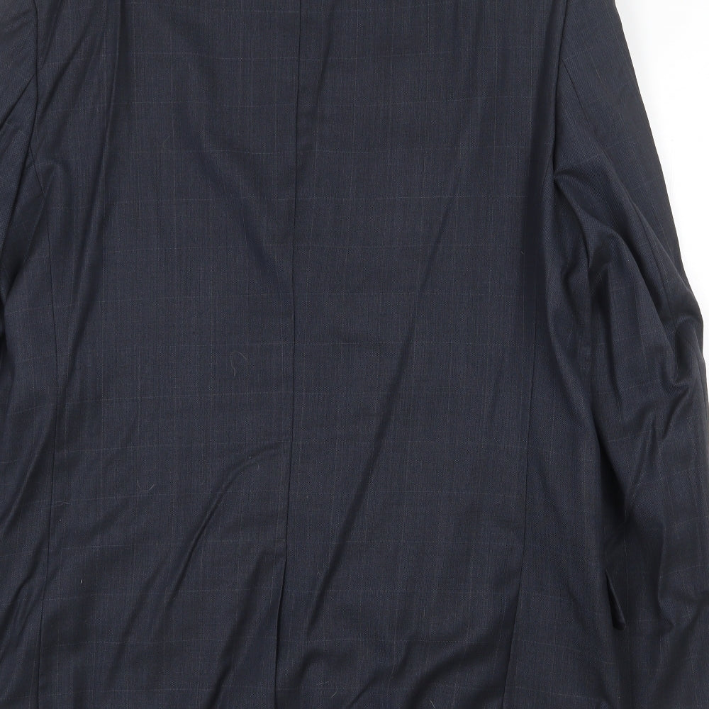 NEXT Mens Blue Check Wool Jacket Suit Jacket Size 40 Regular