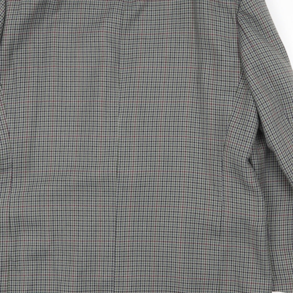 Essentials Mens Grey Geometric Polyester Jacket Blazer Size 44 Regular