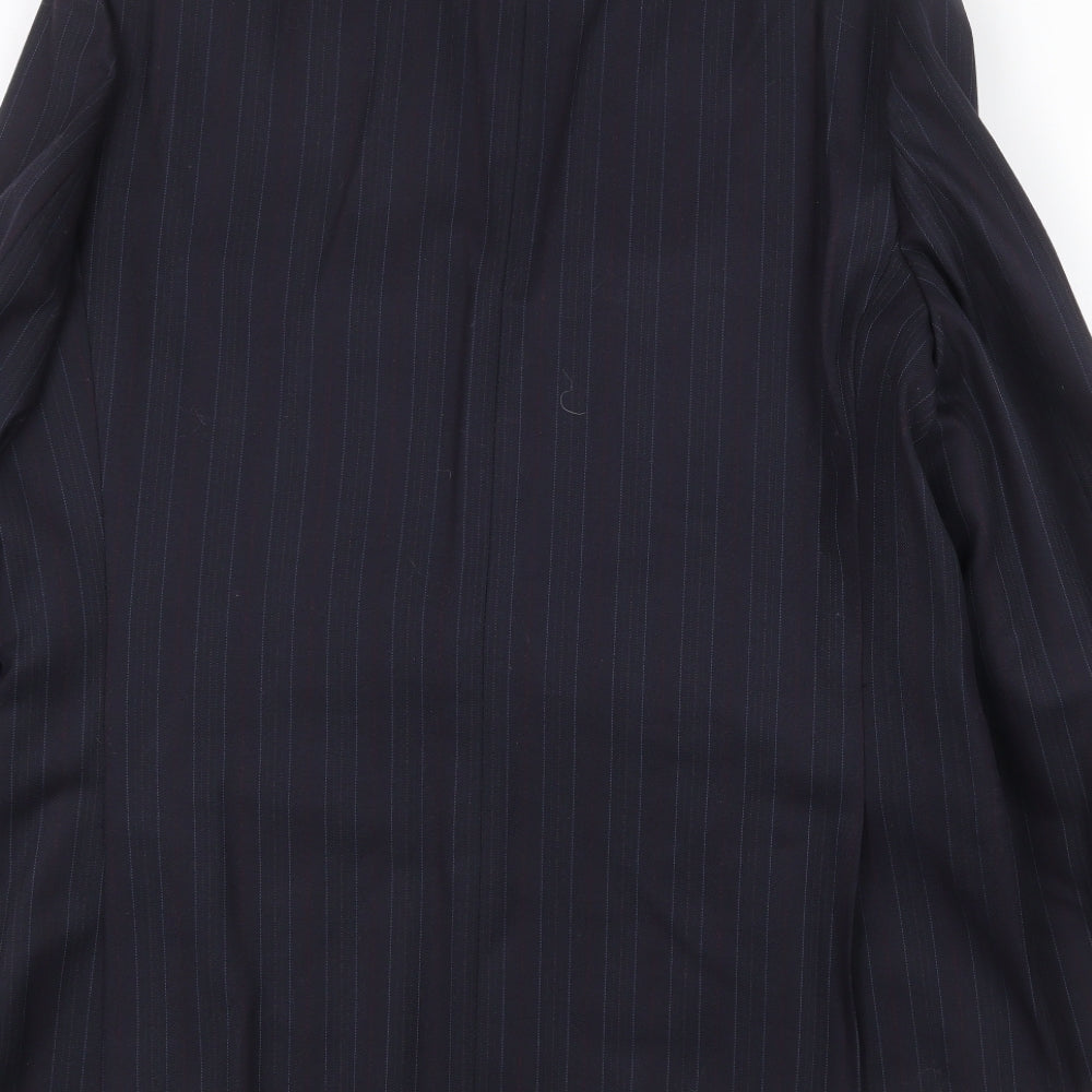 St Michael Mens Blue Striped Wool Jacket Suit Jacket Size 44 Regular