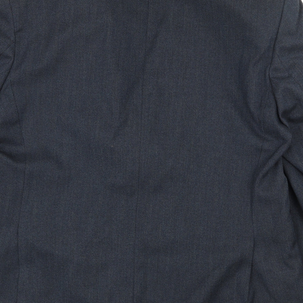 Scott International Mens Blue Wool Jacket Suit Jacket Size 44 Regular