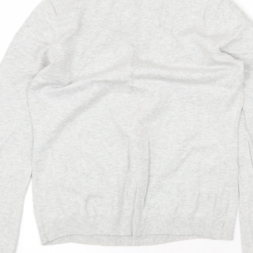 Espirit Womens Grey Scoop Neck Cotton Pullover Jumper Size XS