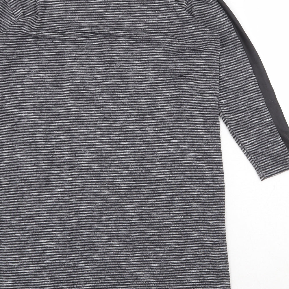 Miss Selfridge Womens Grey Viscose A-Line Size 8 Boat Neck Pullover