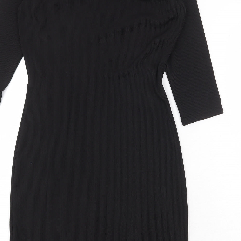 ASOS Womens Black Polyester A-Line Size 10 V-Neck Pullover