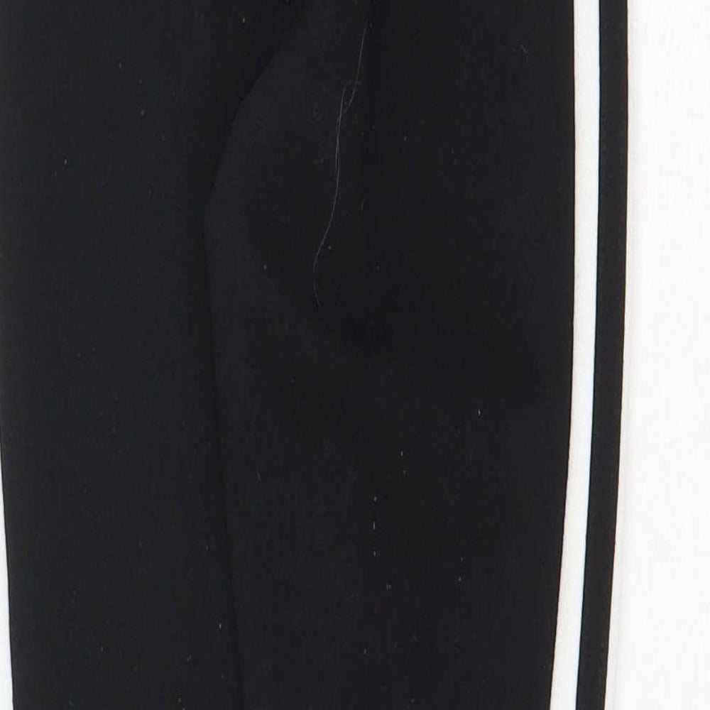 PRETTYLITTLETHING Womens Black Polyester Jogger Leggings Size 4