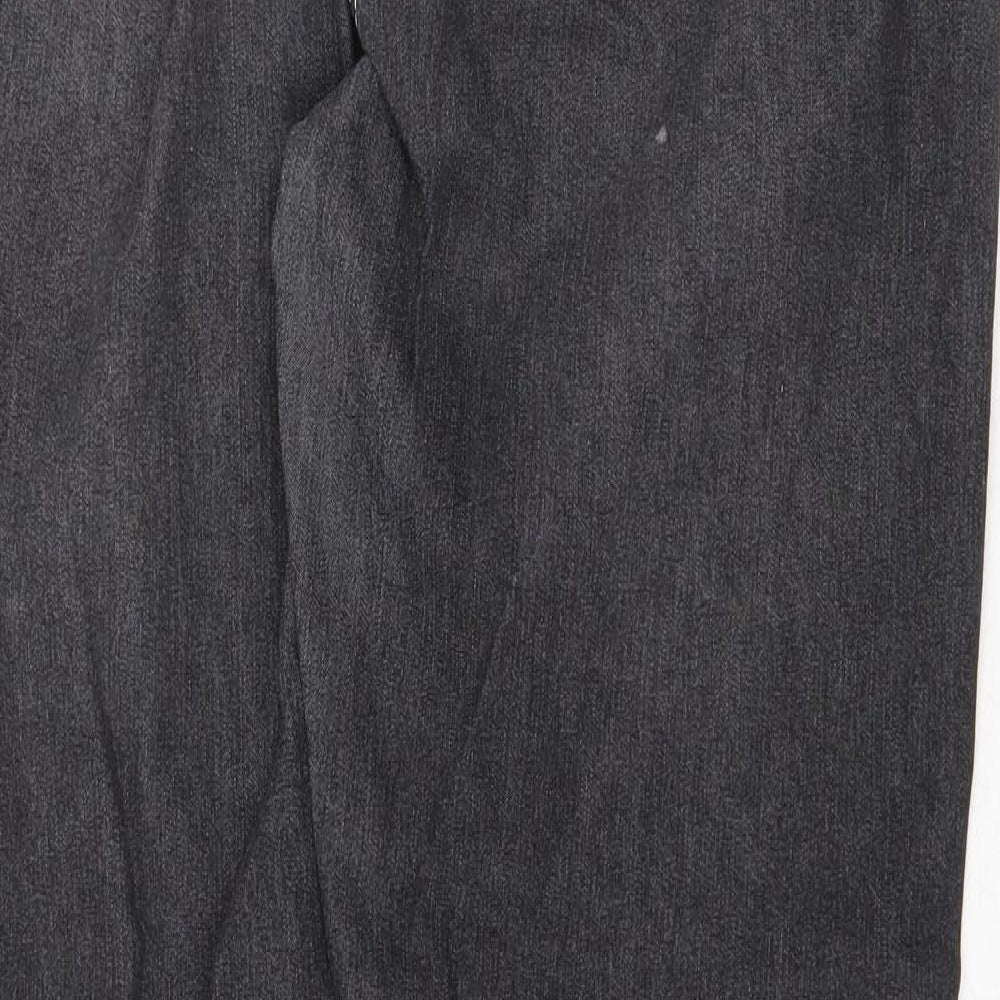 Preworn Womens Grey Cotton Straight Jeans Size 32 in Regular Zip