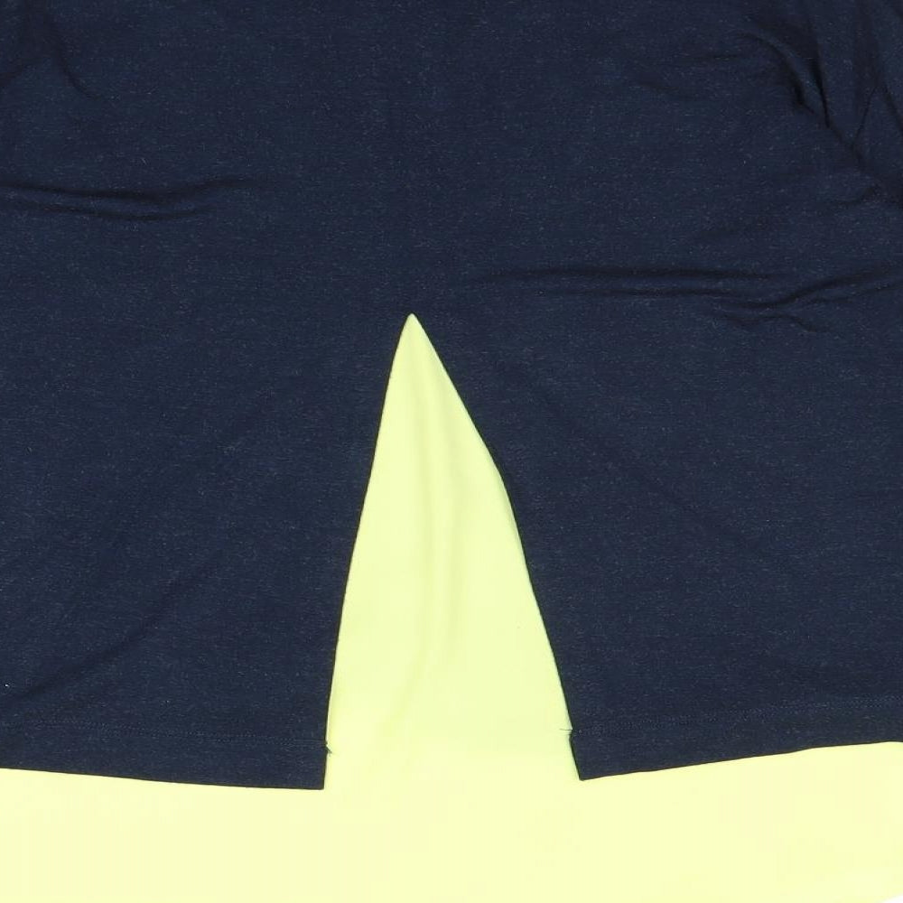 Marks & Spencer Womens Blue Viscose Basic Blouse Size 8 Boat Neck - Layered