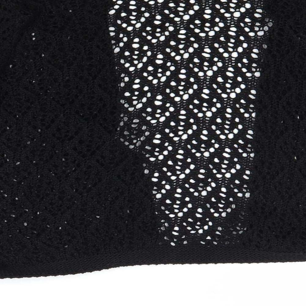 M&Co Womens Black V-Neck Acrylic Cardigan Jumper Size M