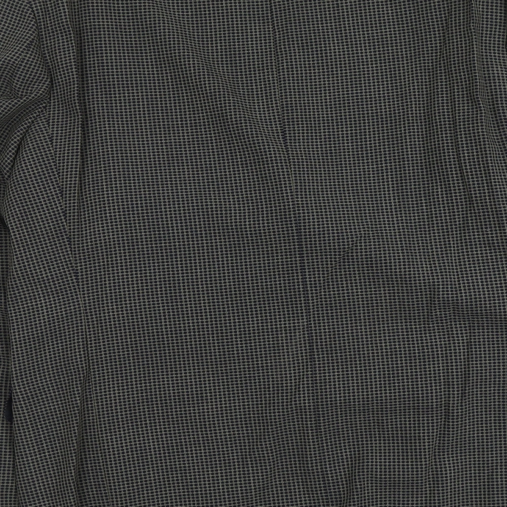 Marks & Spencer Mens Blue Geometric Wool Jacket Suit Jacket Size L Regular