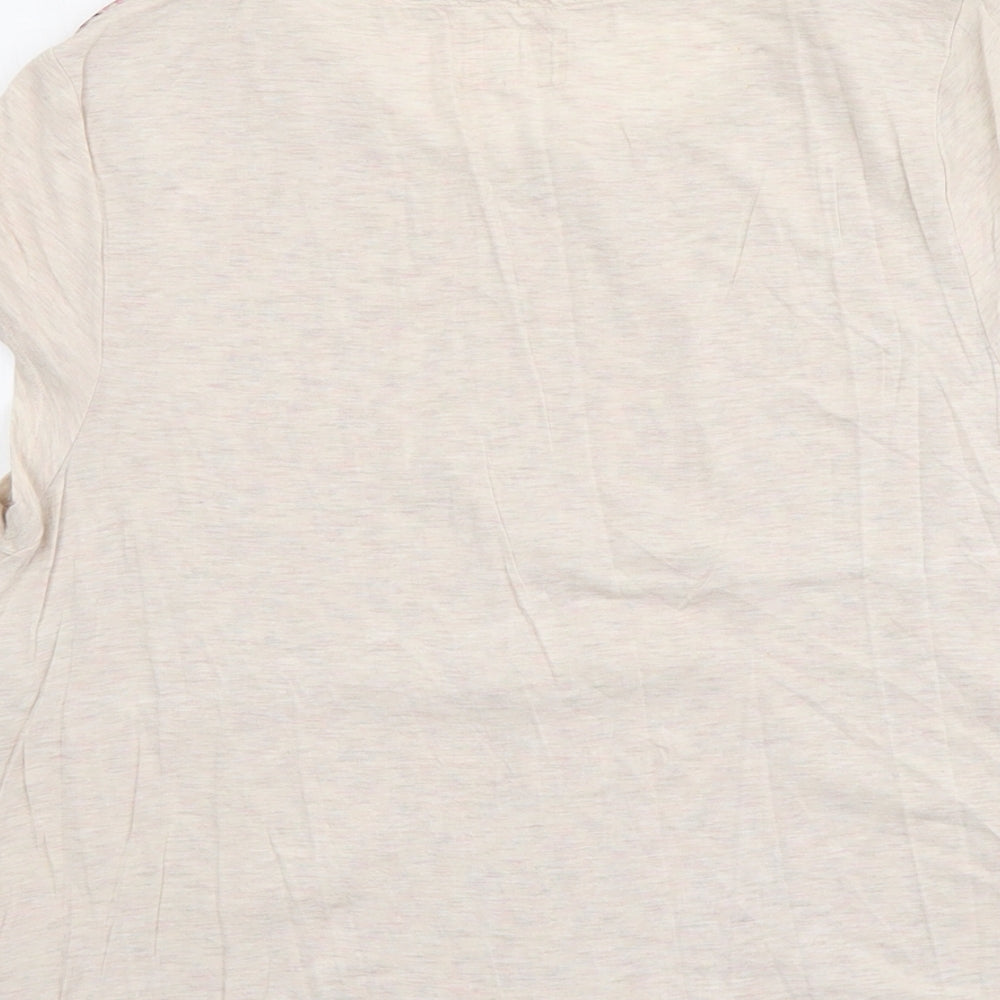 NEXT Womens Beige Floral Polyester Basic Blouse Size 12 Round Neck