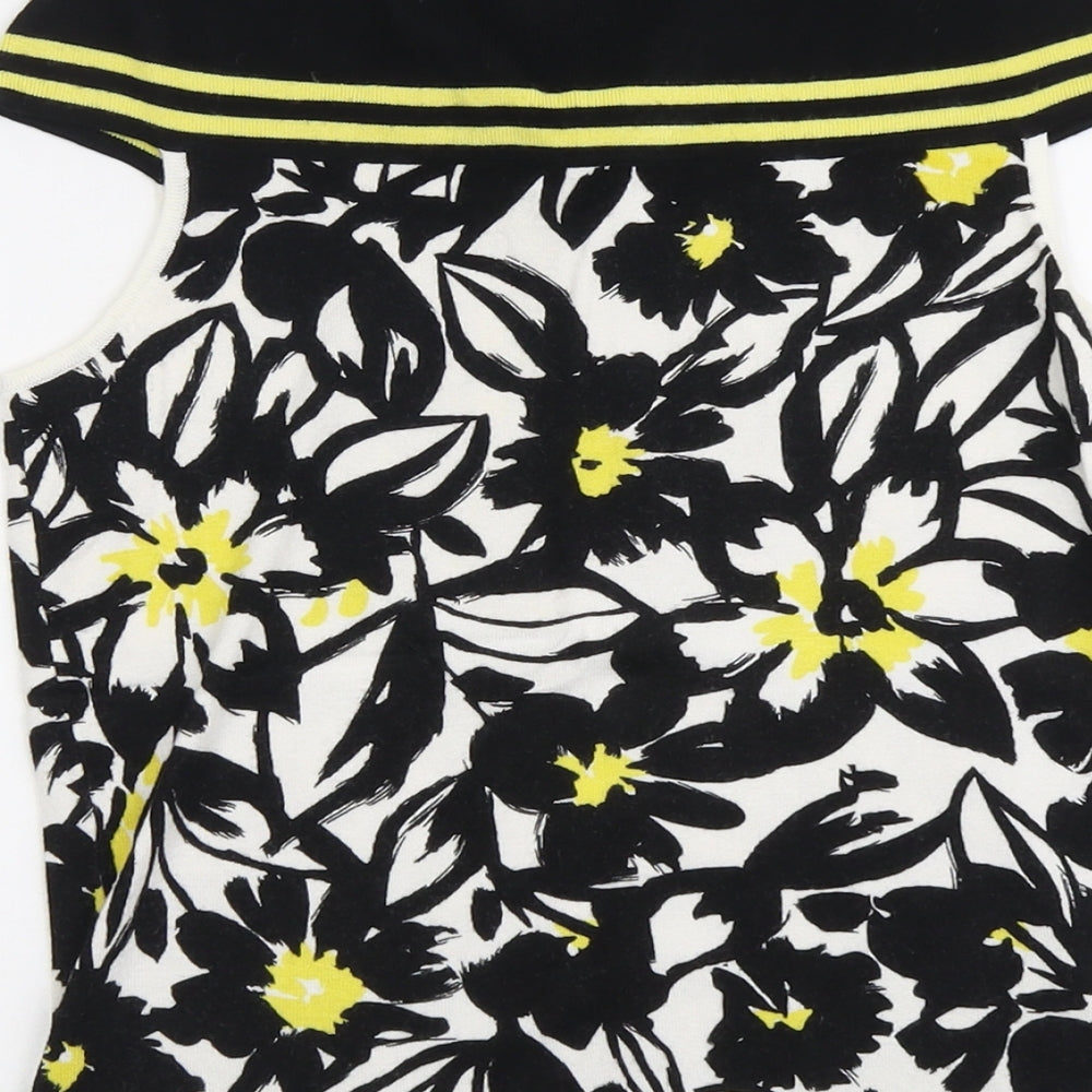 Precis Womens Black Floral Viscose Basic Blouse Size S Off the Shoulder