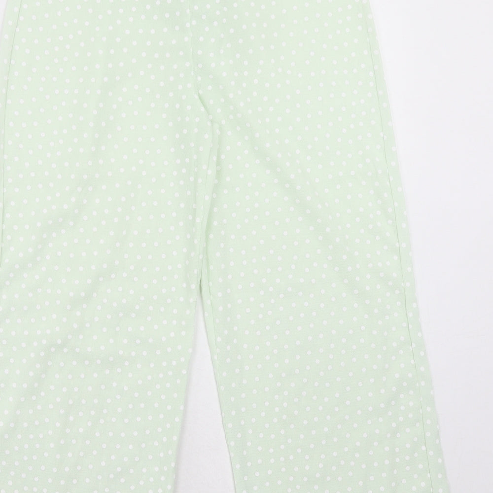 Boohoo Womens Green Polka Dot Polyester Trousers Size 8 Regular Tie