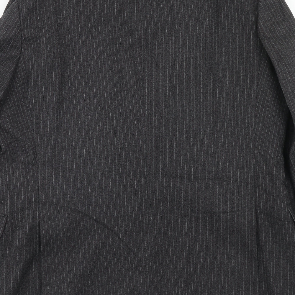 St.Micheal Mens Grey Striped Wool Jacket Suit Jacket Size 44 Regular